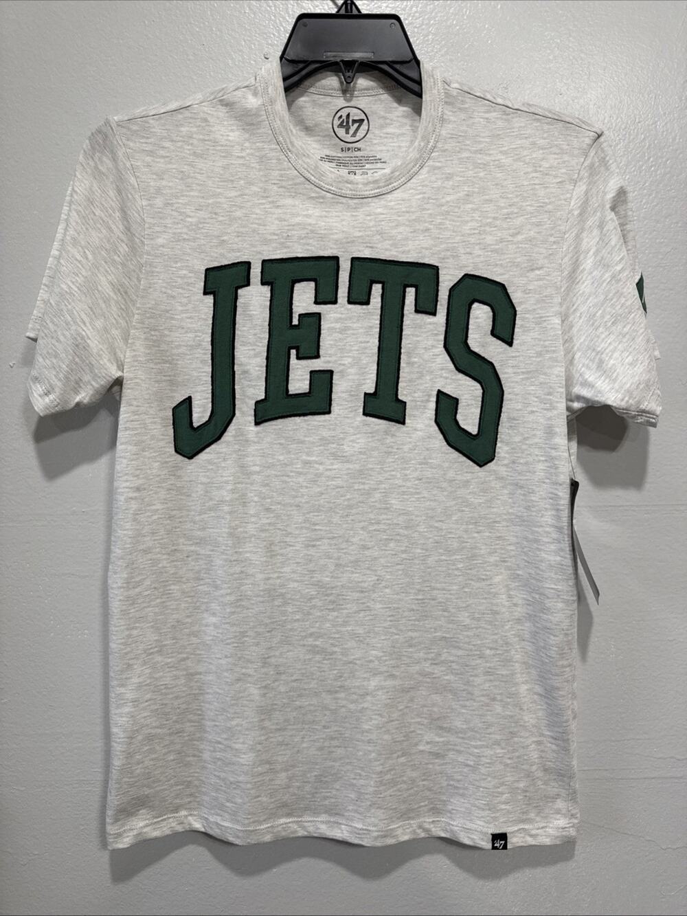 '47 Brand New York Jets NFL Shirt Relay Grey Short Sleeve Size Men's Small Tee